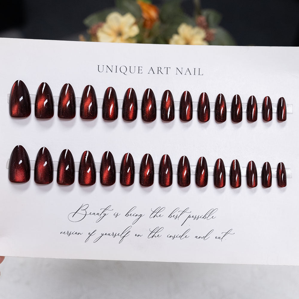 Elegant Glossy Almond-Shape Press-On Nails