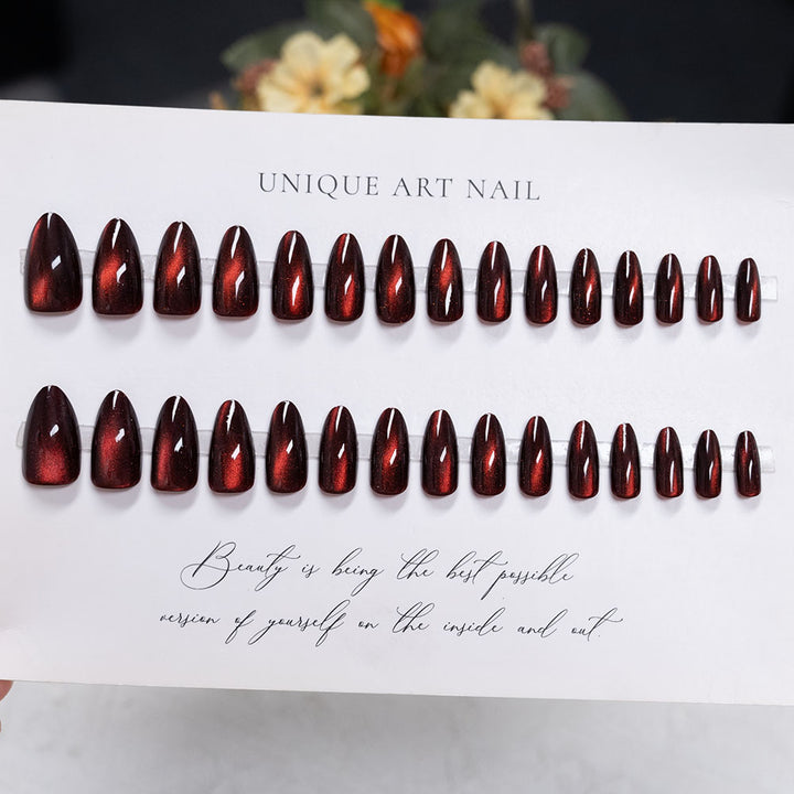 Elegant Glossy Almond-Shape Press-On Nails