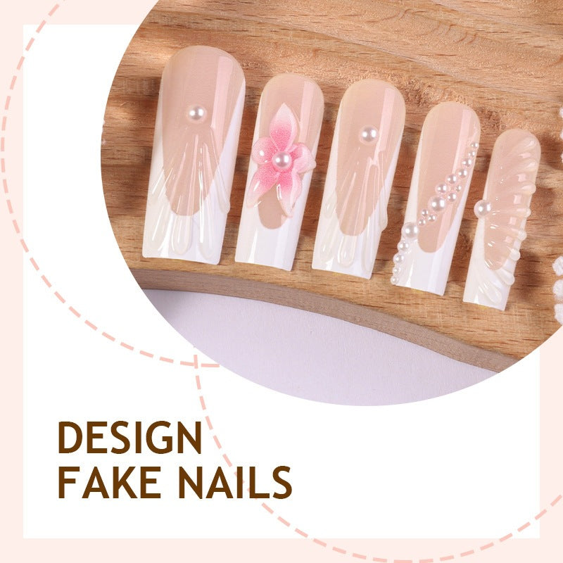 Art nail set with exquisite flower and glitter accents Kalsten