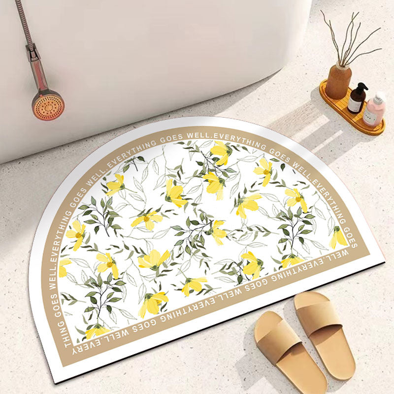 Decorative Half-Circle Bath Mat Kalsten