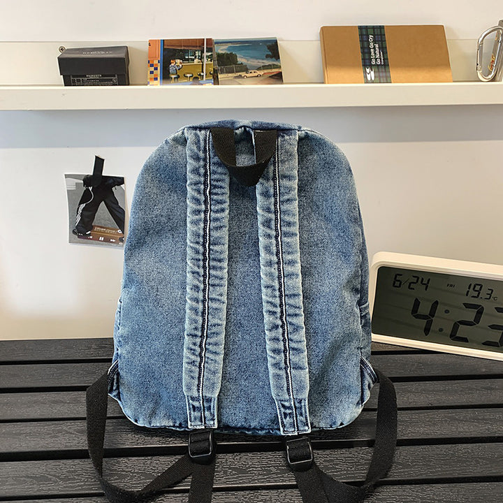 Denim Fabric Casual Backpack Kalsten