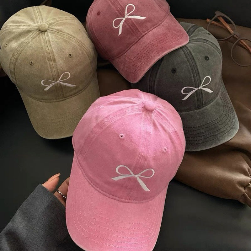 Women's Embroidered Bow Detail Adjustable Baseball Cap Kalsten