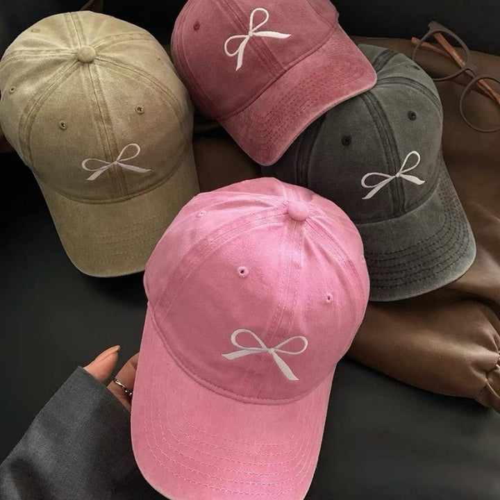 Women's Embroidered Bow Detail Adjustable Baseball Cap Kalsten