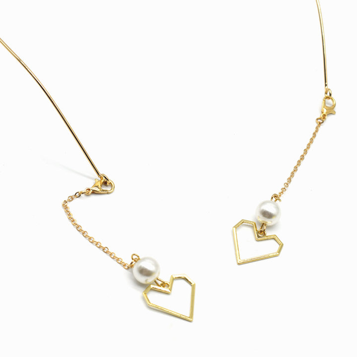 Heart-Shaped Geometric Elegance Eyewear Chain Kalsten