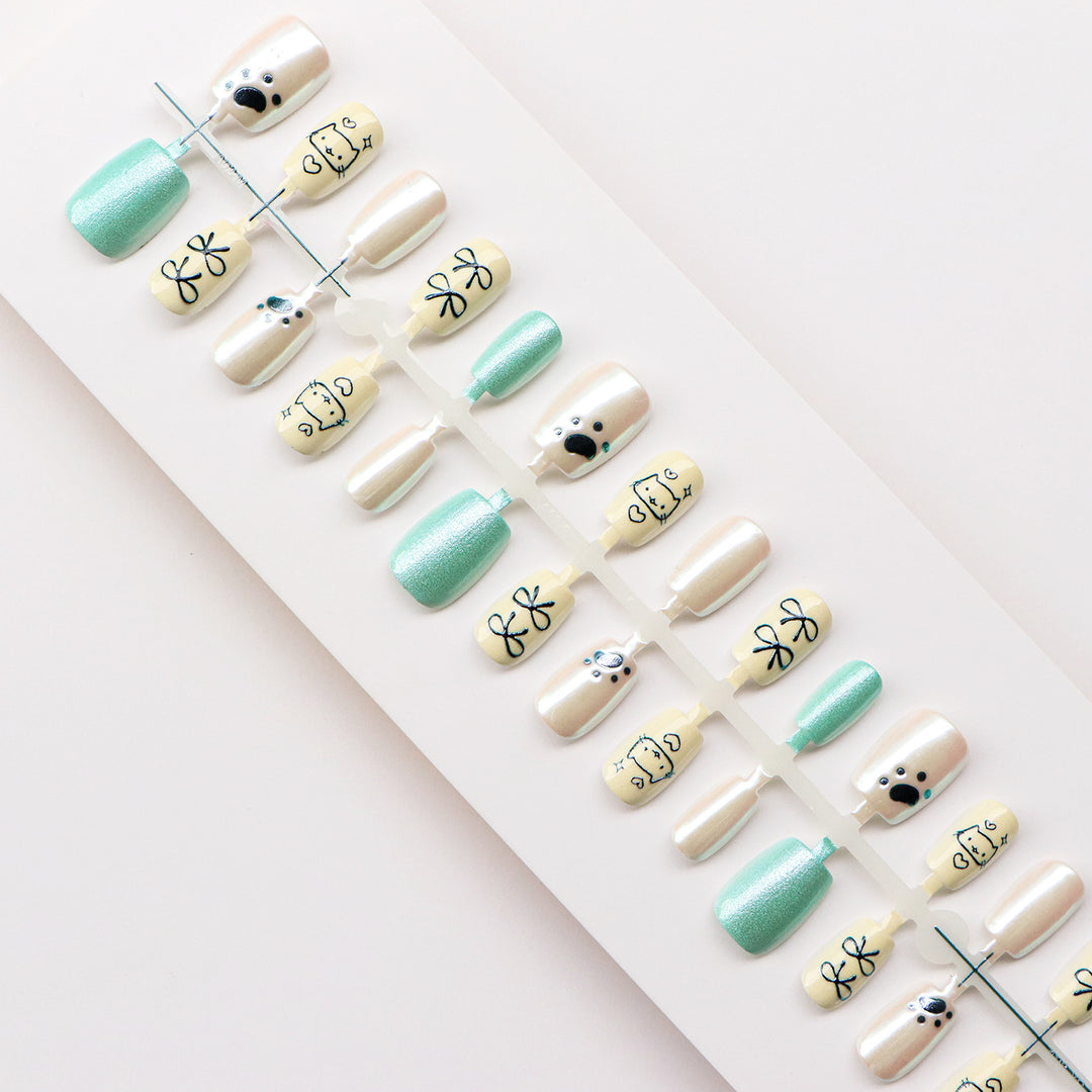 Cute Cartoon Themed Press-On Nail Art