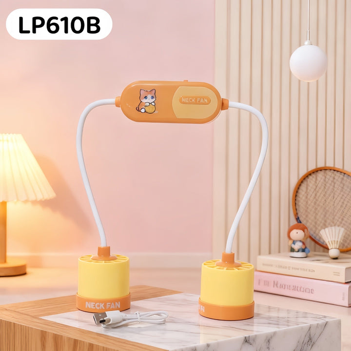Ladies Portable Neck Fan with Flexible Hose Design Kalsten
