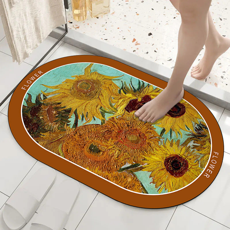Artistic Ocean Scene Bath Mat