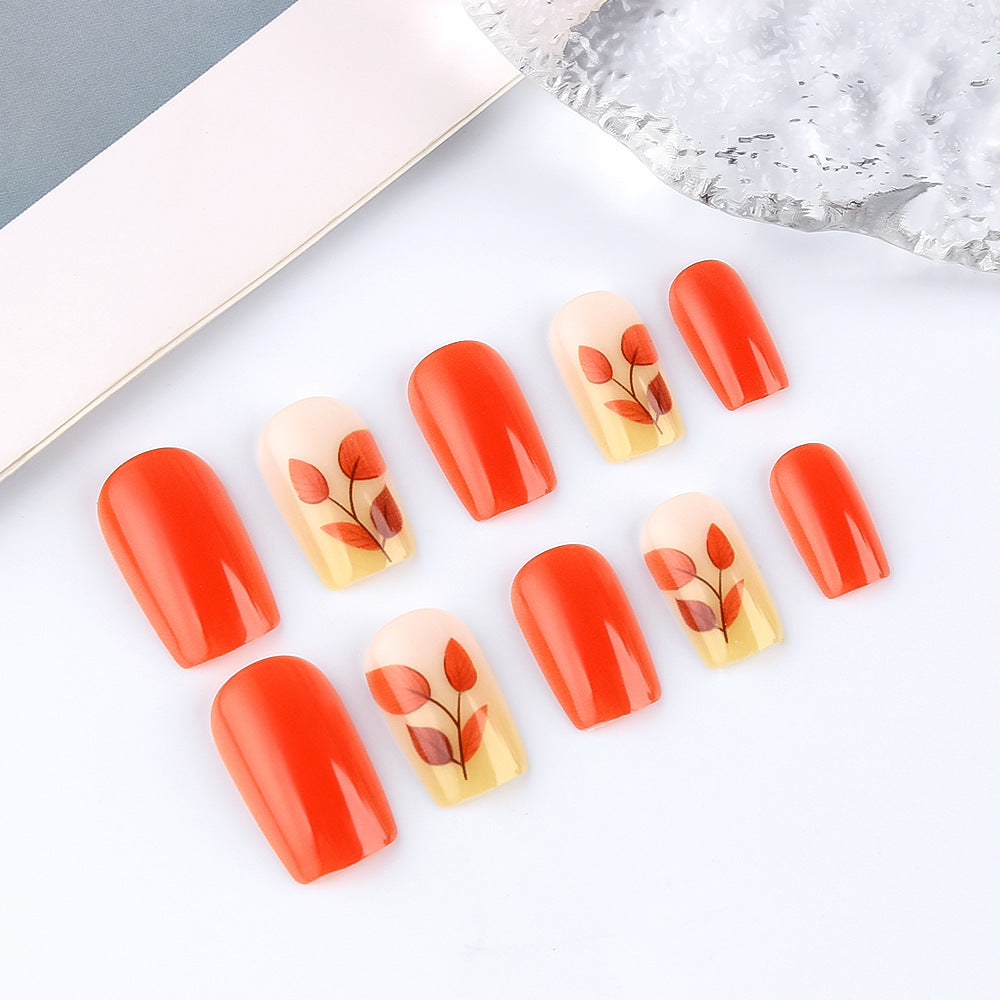 Autumn-Themed Press-On Nail Art Set Kalsten
