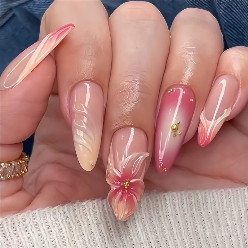 Artistic Floral Nail Art Design Kalsten