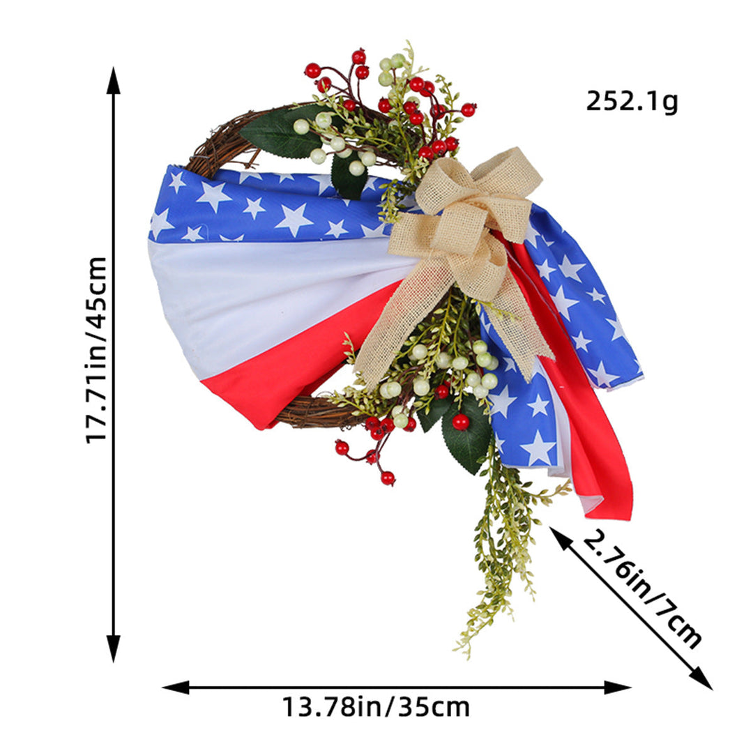 Unisex nan patriotic pom pom front door wreath with star embellishments Kalsten