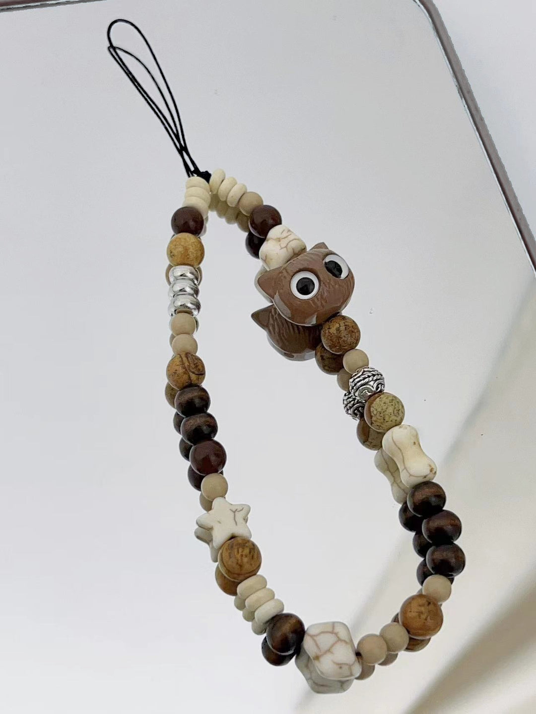 Whimsical Owl-Themed Beaded Keychain Kalsten