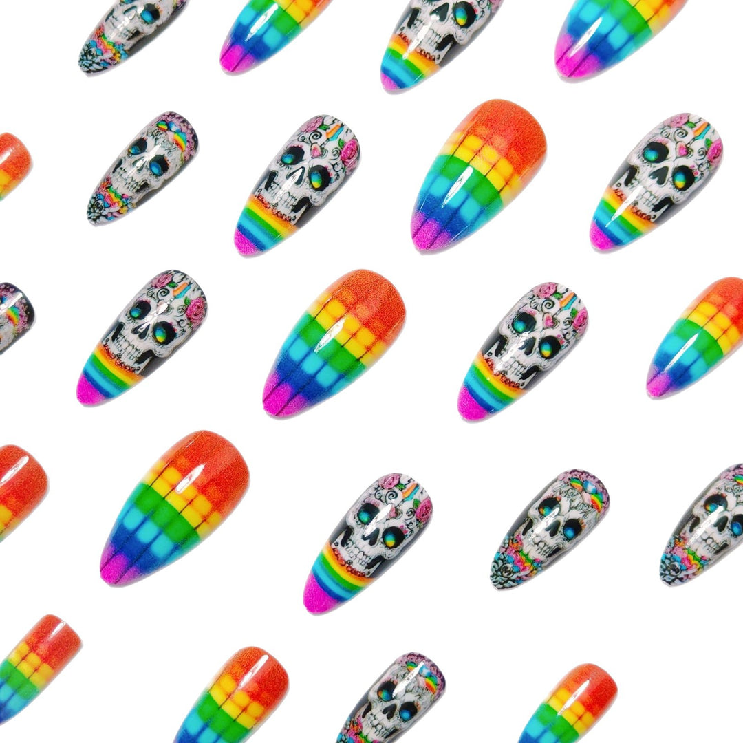 Artistic Skull-Pattern Nail Art Kalsten