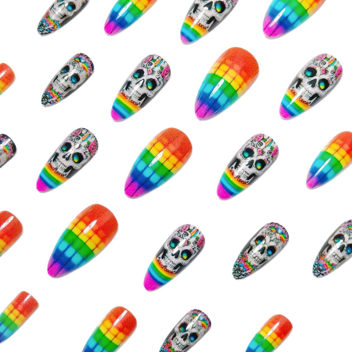 Artistic Skull-Pattern Nail Art Kalsten
