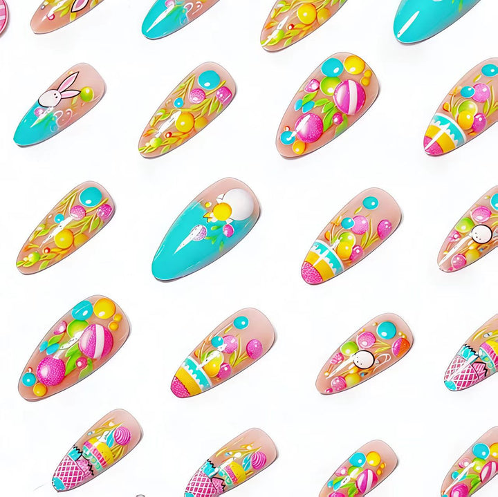 Artificial nails with cheerful Easter design Kalsten