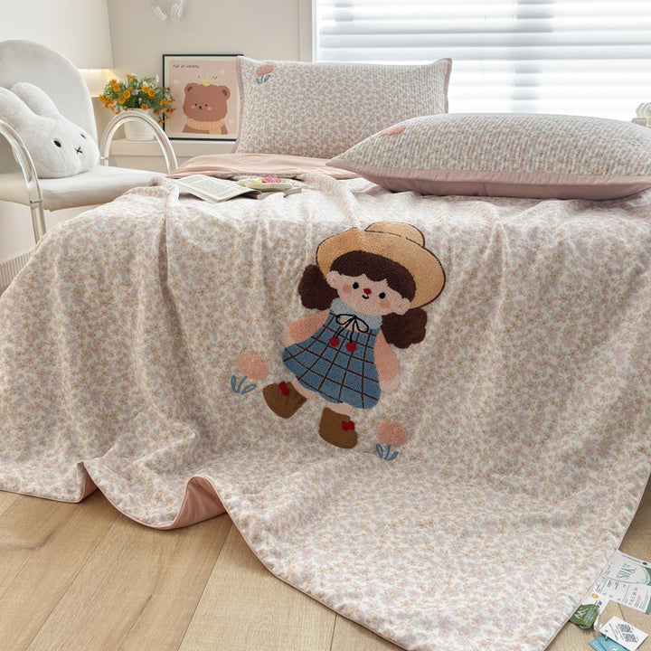 Women Cozy Bedspread with Playful Penguin Design Kalsten