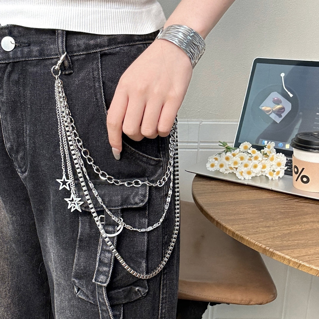 Fashionable chain belt with star pendants Kalsten