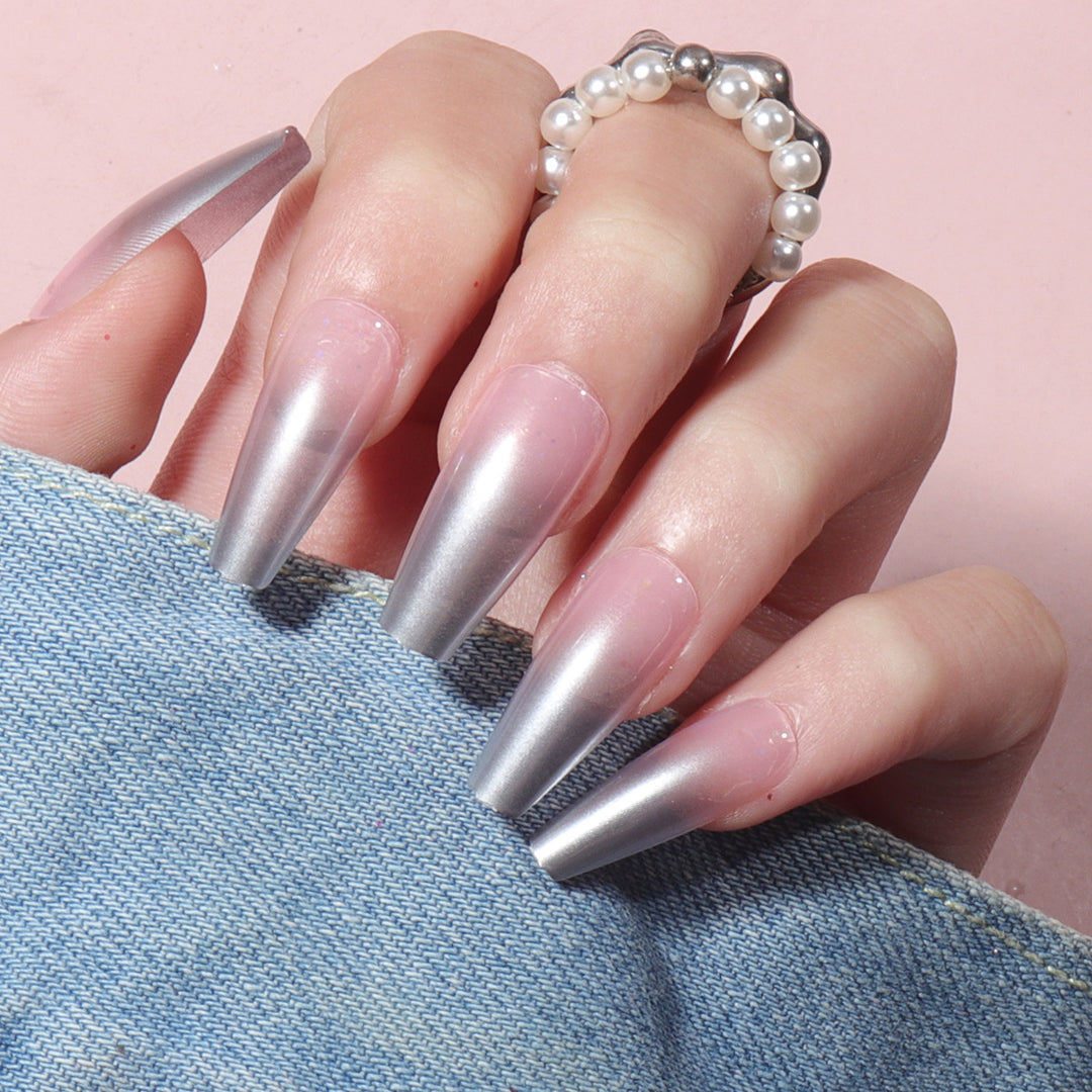 Metallic Stiletto Press-On Nails Kalsten