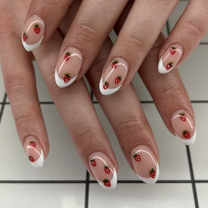 Artificial nail art with playful dots and bows Kalsten