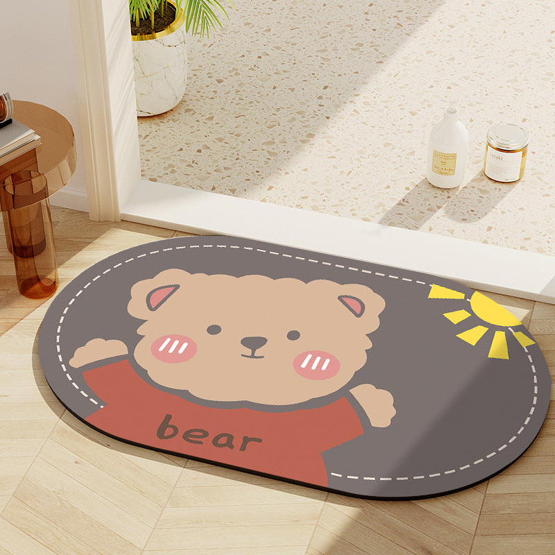 Cute Bear-Themed Bath Mat