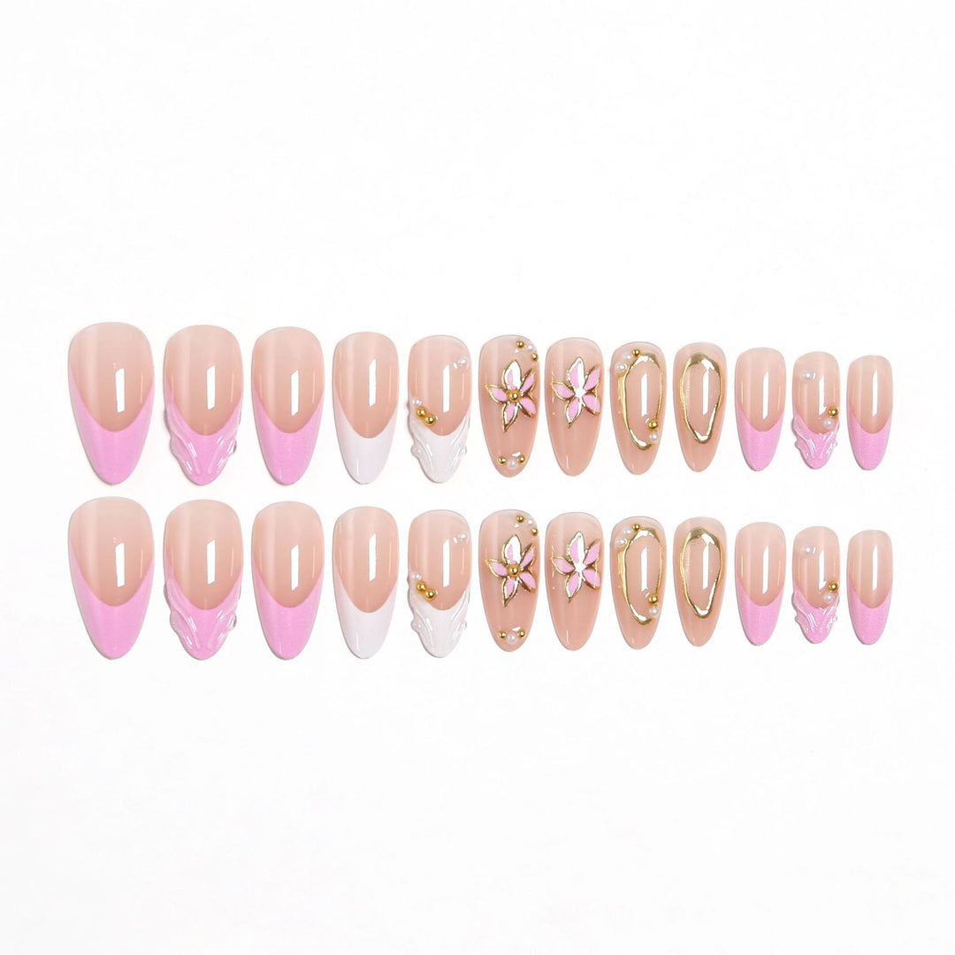Exclusive artificial nails with elegant animal design and glitter accents Kalsten