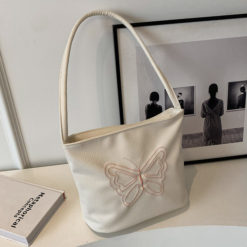 Butterfly Embroidered Tote Bag
