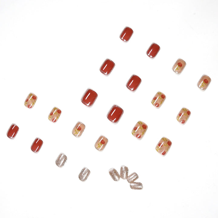 Artful nail art with natural gradient and floral accents Kalsten