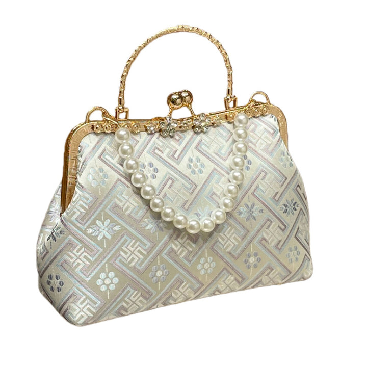 Elegant Pearl-Accented Evening Handbag
