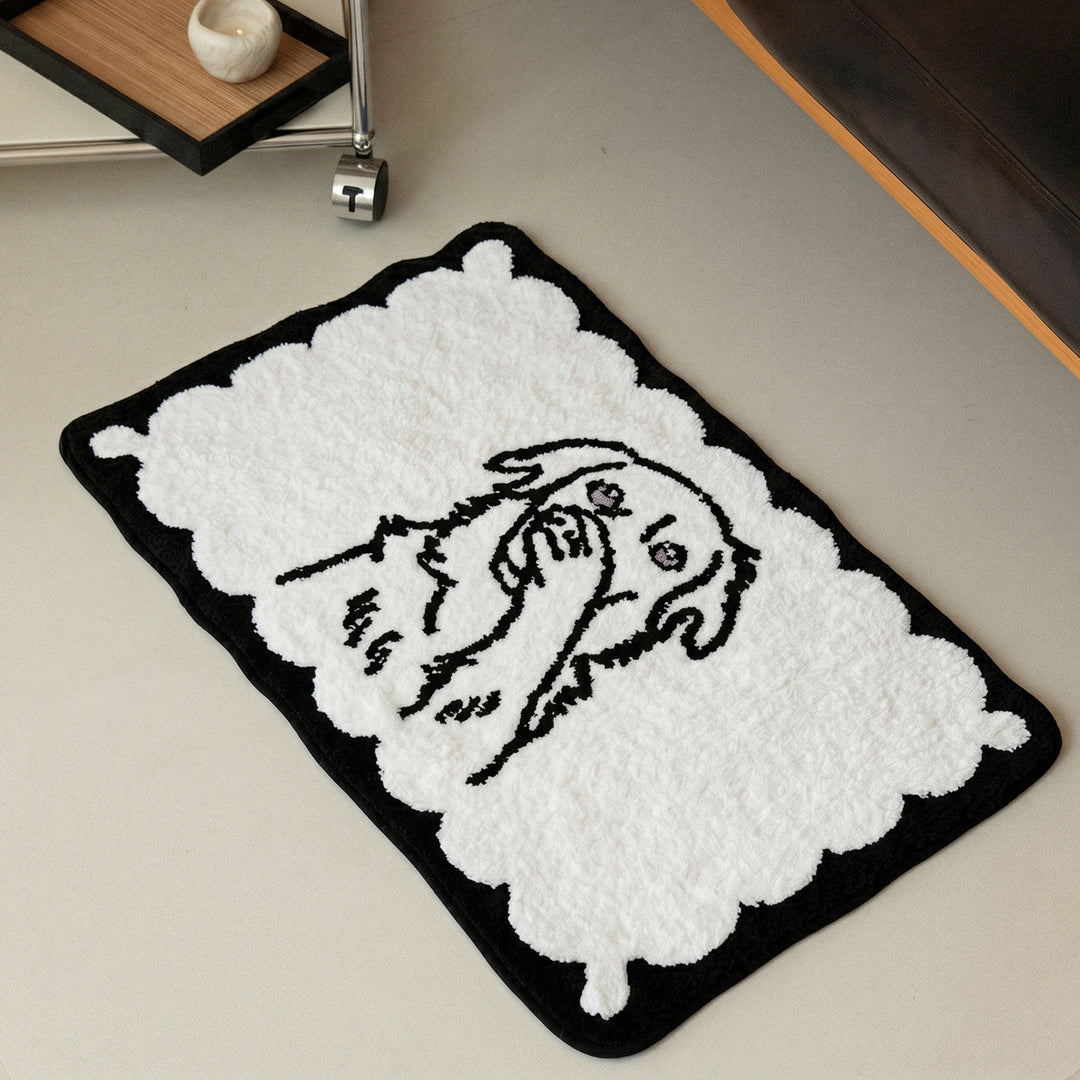 Decorative Dog-Themed Bath Mat