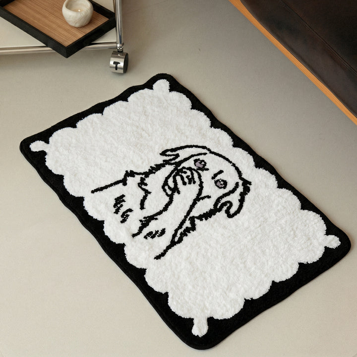 Decorative Dog-Themed Bath Mat