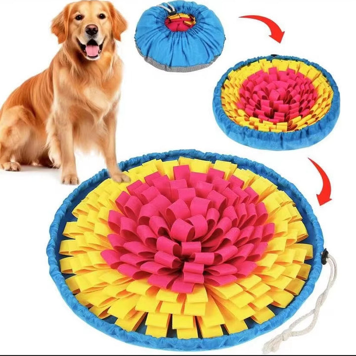 Flower-Shaped Puzzle Feeding Mat Dog Bed