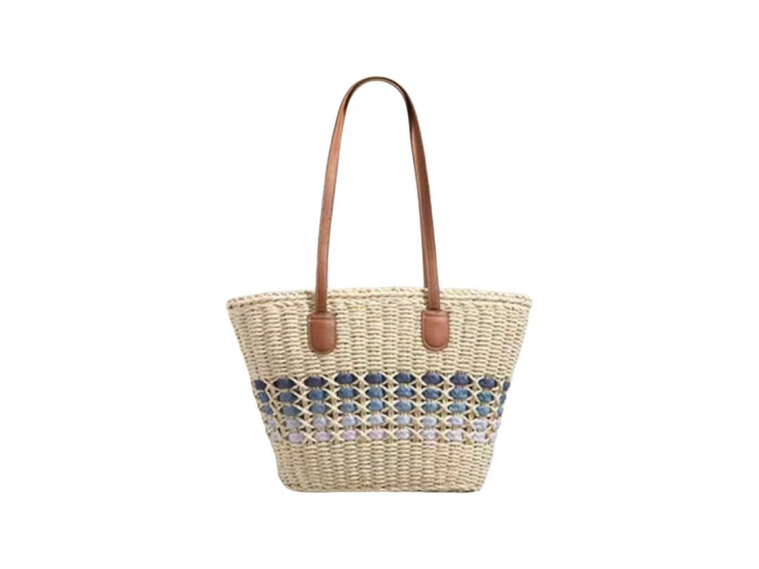 Braided handbag with elegant leather trim Kalsten