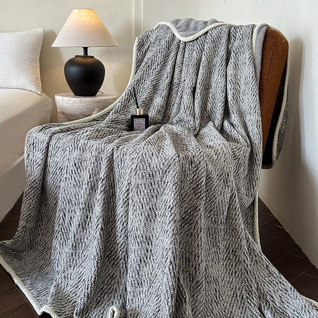Textured Knit Fleece Blanket Kalsten