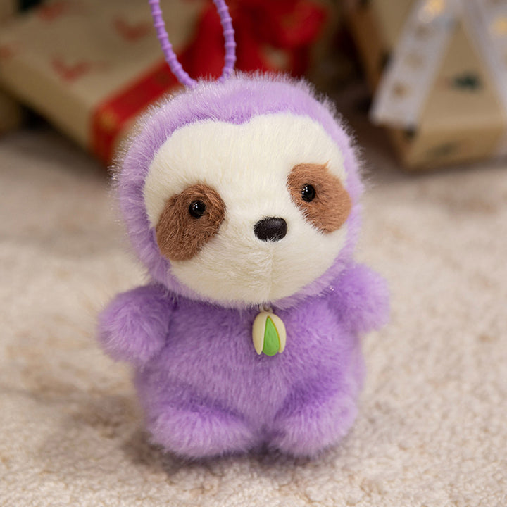 Plush Dog Bag Charm Keychain with Soft Faux-Fur Body & Loop Strap Kalsten