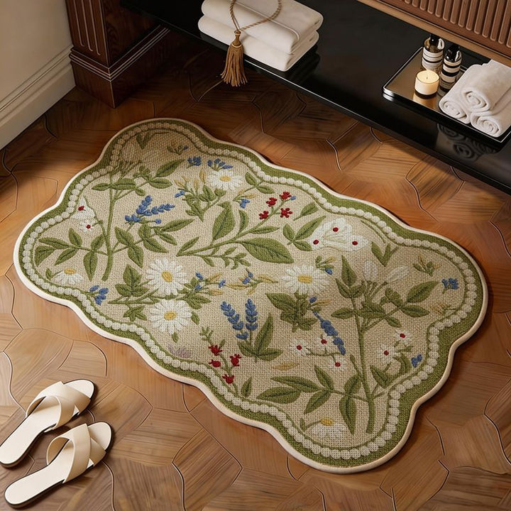 Decorative Floral Bath Mat Kalsten