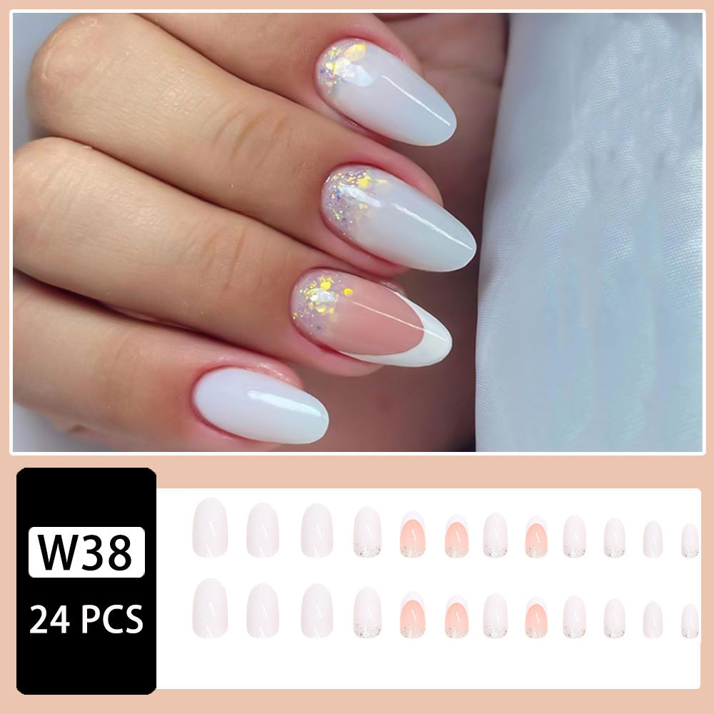 Artificial Nail Set with Glamorous Marbled Design Kalsten