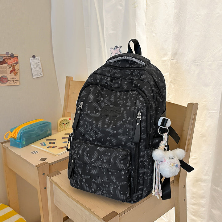 Stylish Multi-Compartment Star-Embellished Backpack Kalsten