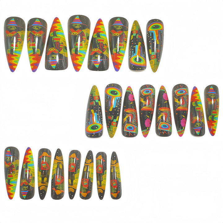 Nail art in creative tropical motif design Kalsten