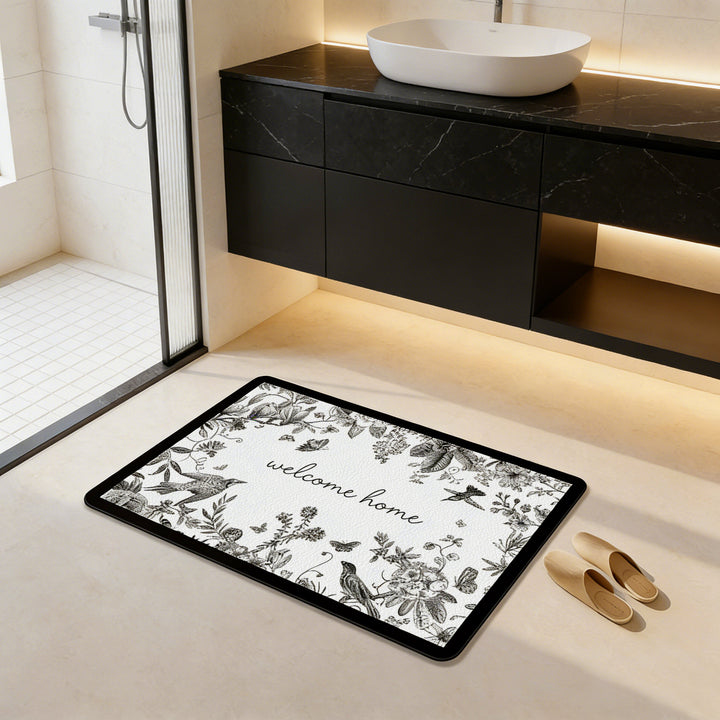 Decorative Citrus-Themed Bath Mat Kalsten