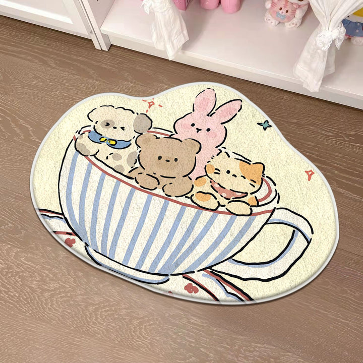 Children's Playful Cat-Shaped Area Mat Kalsten