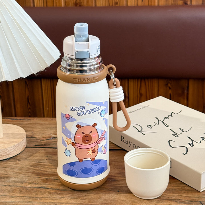 Women's insulated drinking bottle with animal design and practical carrying strap Kalsten