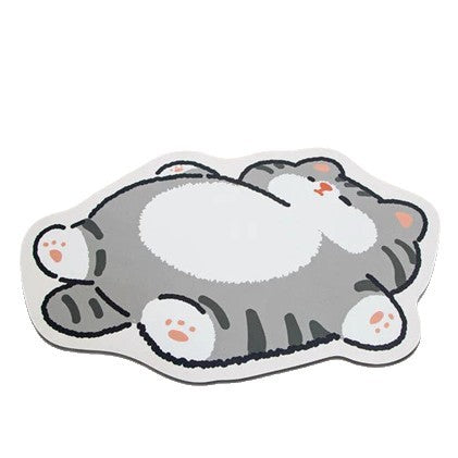 Plush Cartoon Shaped Cat Floor Bath Mat With Non Slip Backing And Memory Foam Padding