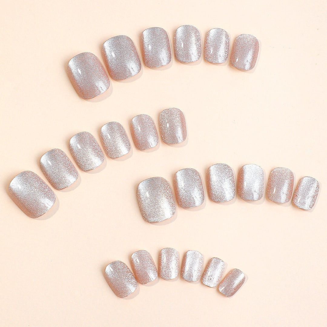 Artificial nail set with glitter and glossy finish Kalsten
