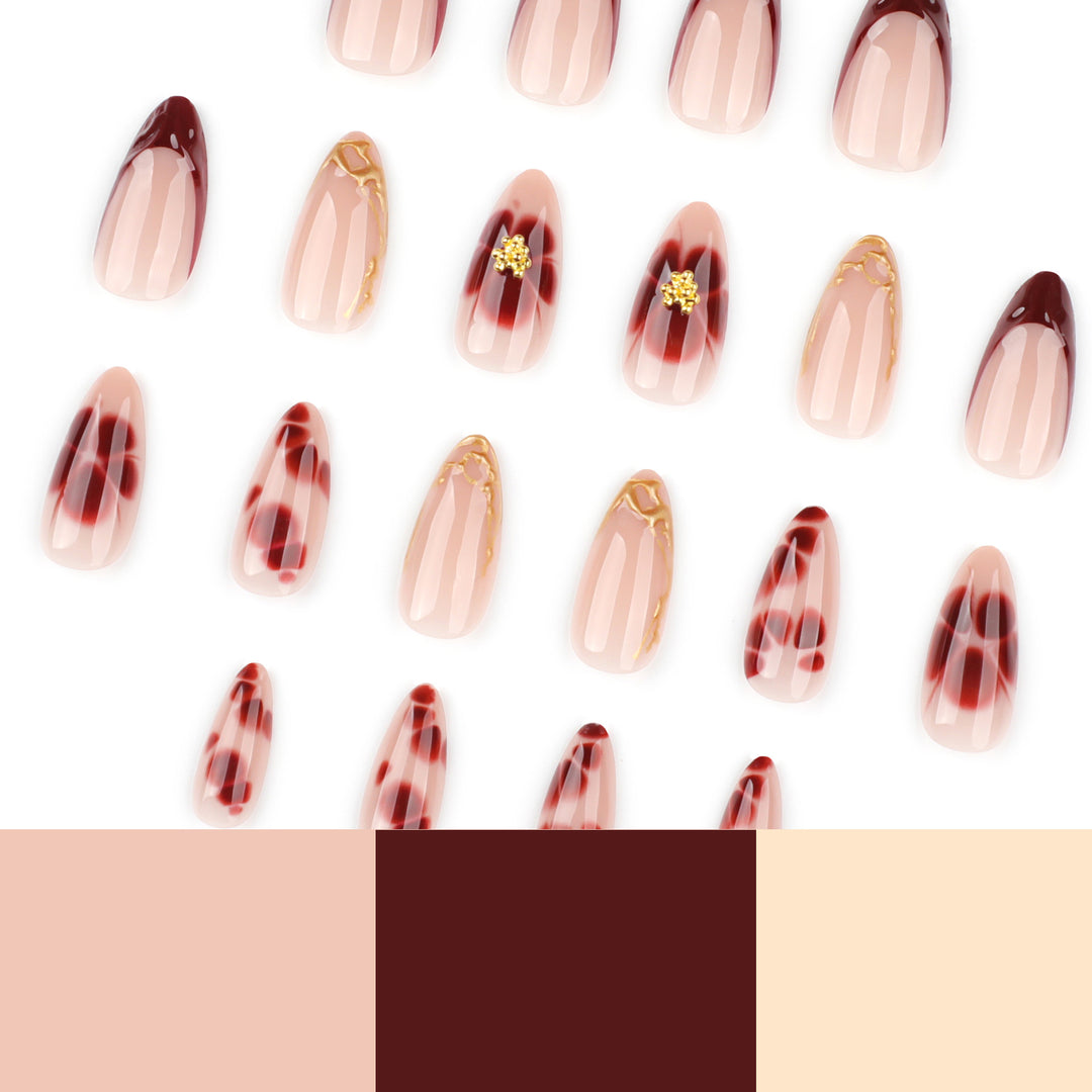 Artificial nail art with floral accents and boutique design Kalsten
