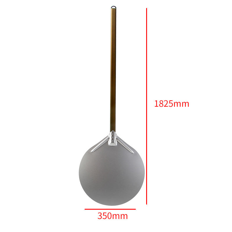 long wooden handled round aluminum pizza peel with reinforced neck Kalsten