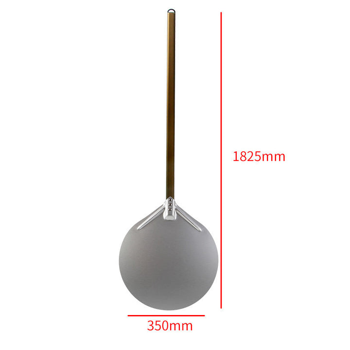 long wooden handled round aluminum pizza peel with reinforced neck Kalsten