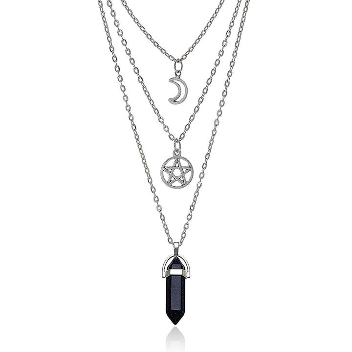 Layered Celestial Pendant Necklace Kalsten
