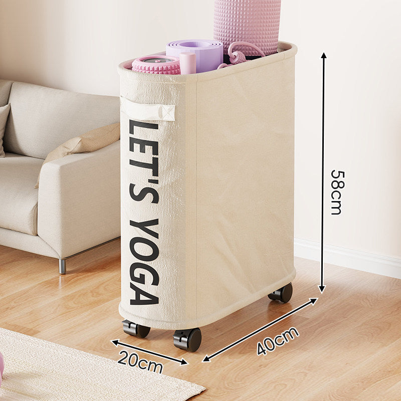 Rolling Double-Compartment Sports Equipment Storage Hamper Organizer