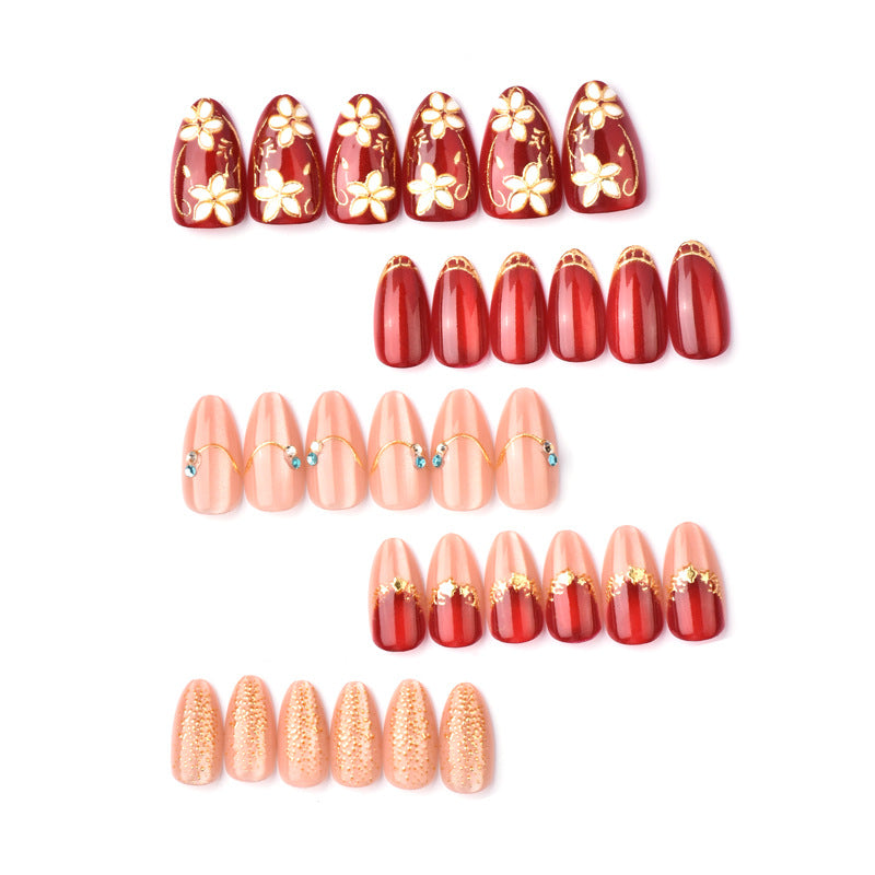 Decorative Floral Design Press-On Nails Kalsten