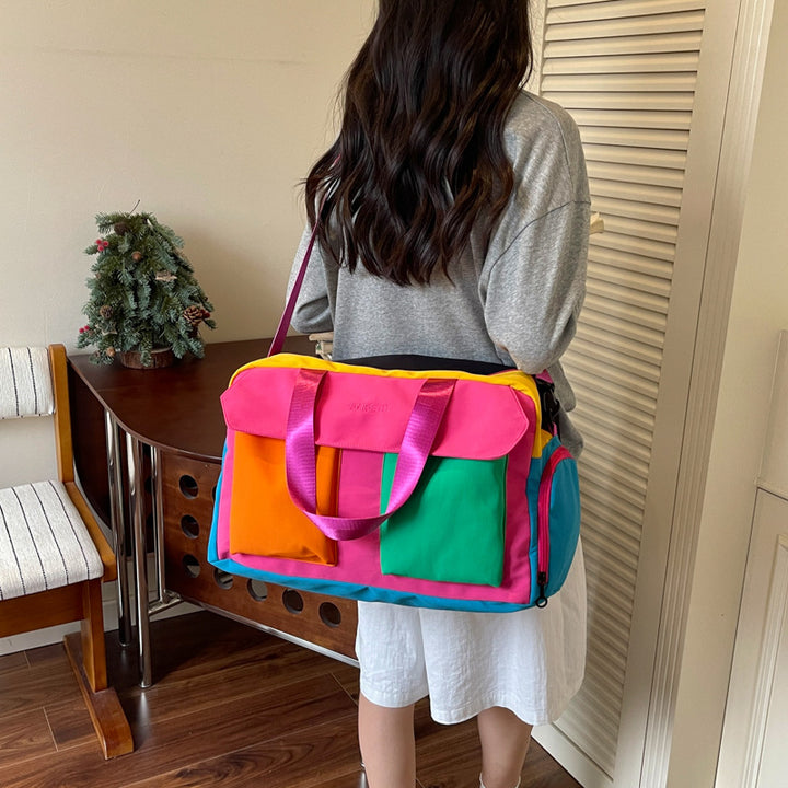 Multi-Compartment Colorful Travel Duffle Bag Kalsten