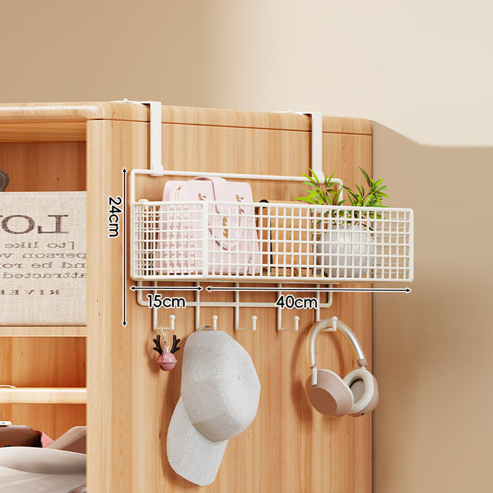 Over-the-Door Multi-Tier Metal Grid Hanging Storage Organizer